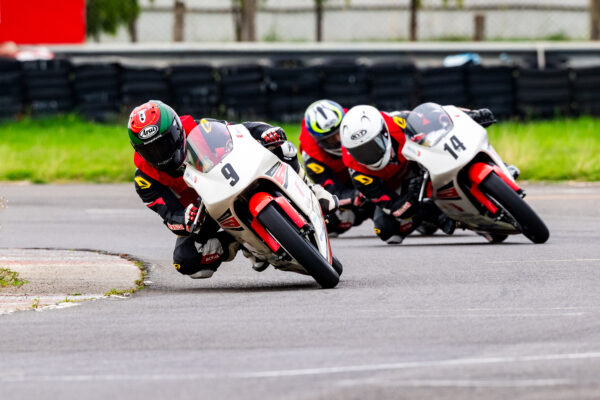 Honda Racing India Team Rider Mohsin Paramban dominates the track in Race 1 of Round 2 of the 2024 IDEMITSU Honda India Talent Cup NSF250R in Chennai