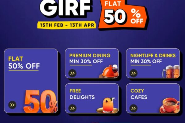 Avail flat 50% off on Dining Out Across 15000+ Restaurants in 40+ Cities